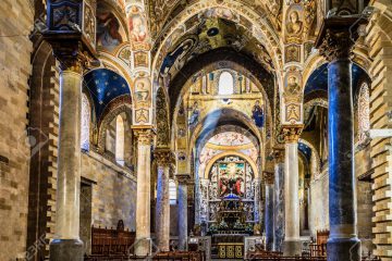 PALERMO, SICILY/ITALY - JUNE 26 2013: Interior Shot of the famous church Santa Maria dell Ammiraglio on June 26 2013 in Palermo in Sicily, Italy